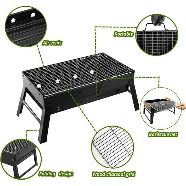 Portable BBQ Grill Machine - Charcoal Barbecue Grill for Outdoor & Picnic - Price in Bangladesh - image 2