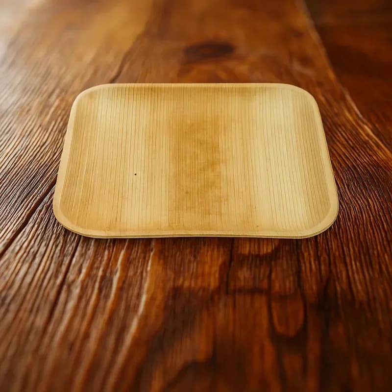 Areca Palm Leaf Square Snacks Plate 8 Inch - 6 Pcs Eco Friendly Disposable Plate - Price in Bangladesh