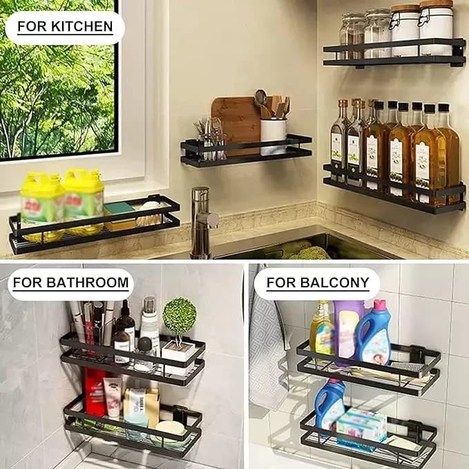 Iron Spice Rack - Wall Mounted Masala Jar Organizer Shelf - Price in Bangladesh - image 2