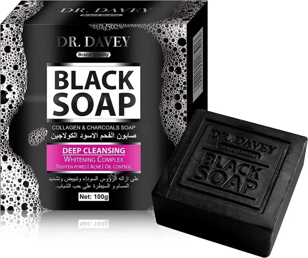 Dr. Davey Black Soap with Collagen & Charcoal - Deep Cleansing Whitening Soap 100g - Price in Bangladesh
