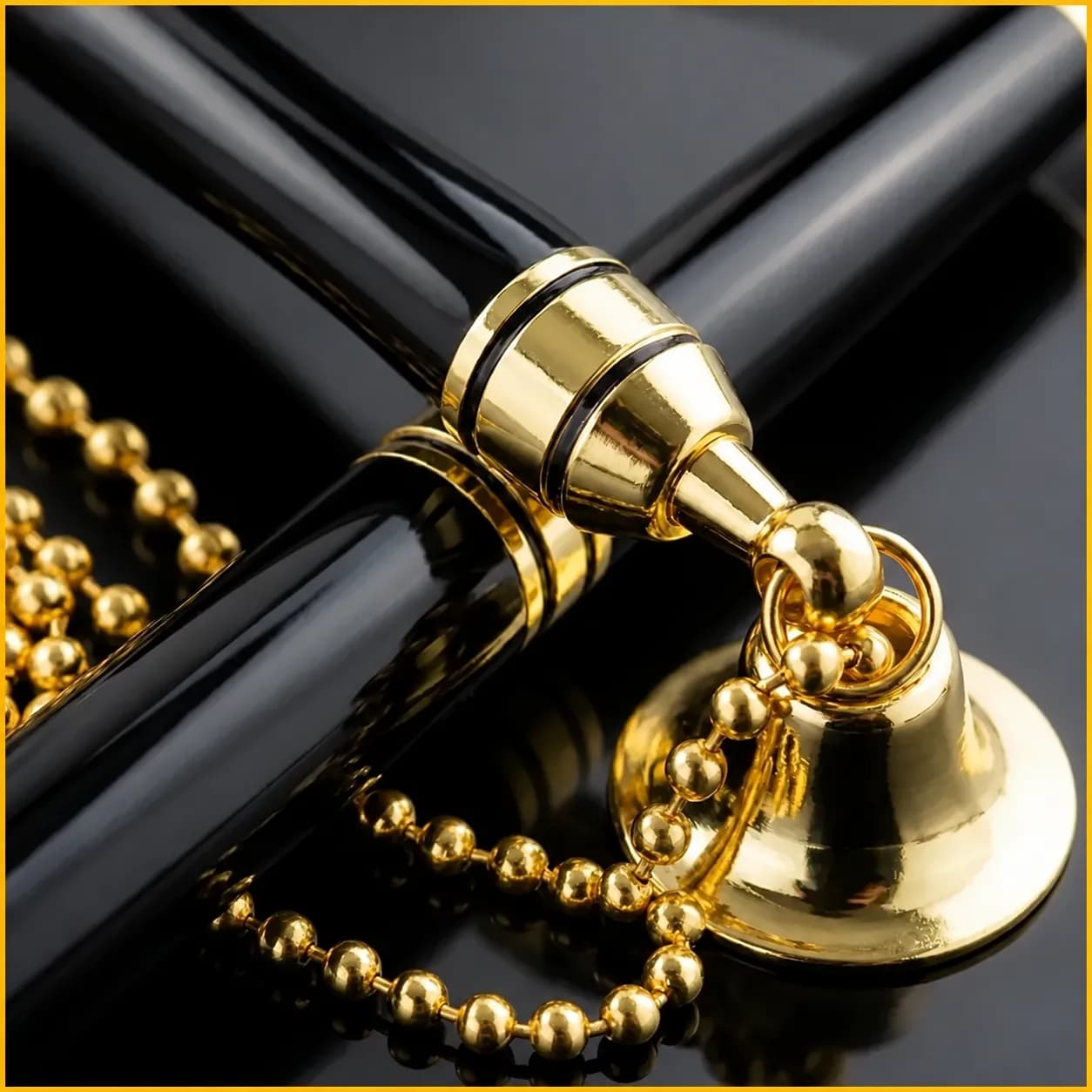 Premium Metal Desk Pen with Chain – Signature Ballpoint Pen (0.5 mm, Water‑Based Ink)