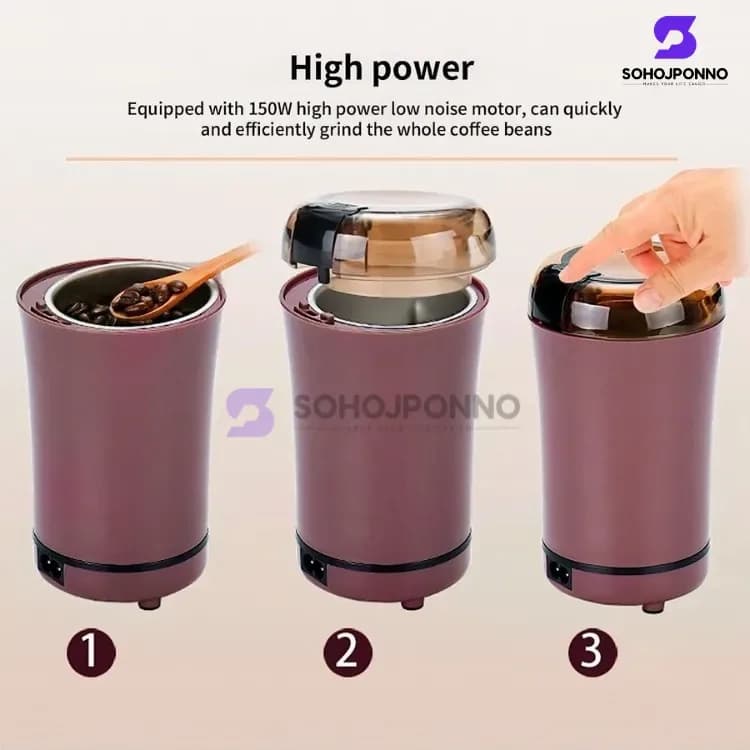 Smart Electric Coffee & Spice Grinder - High Power Stainless Steel Blade Grinder - Price in Bangladesh - image 3