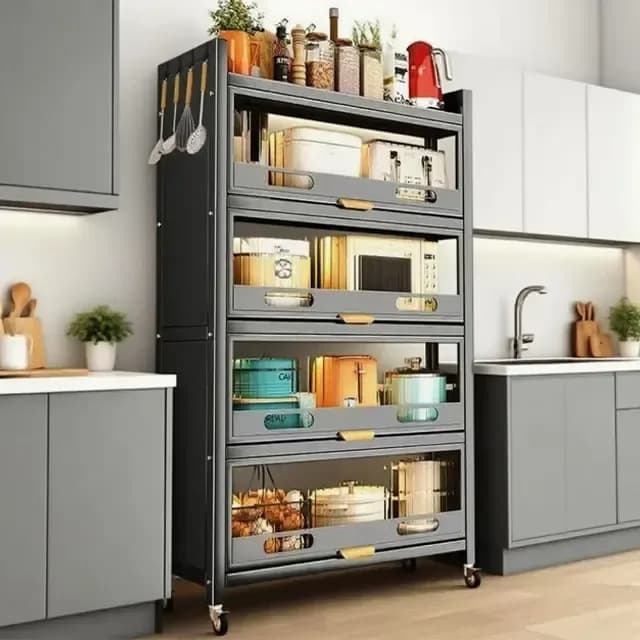 Carbon Steel Household Storage Cabinet - Large Multi-Layer Organizer Cabinet - Price in Bangladesh