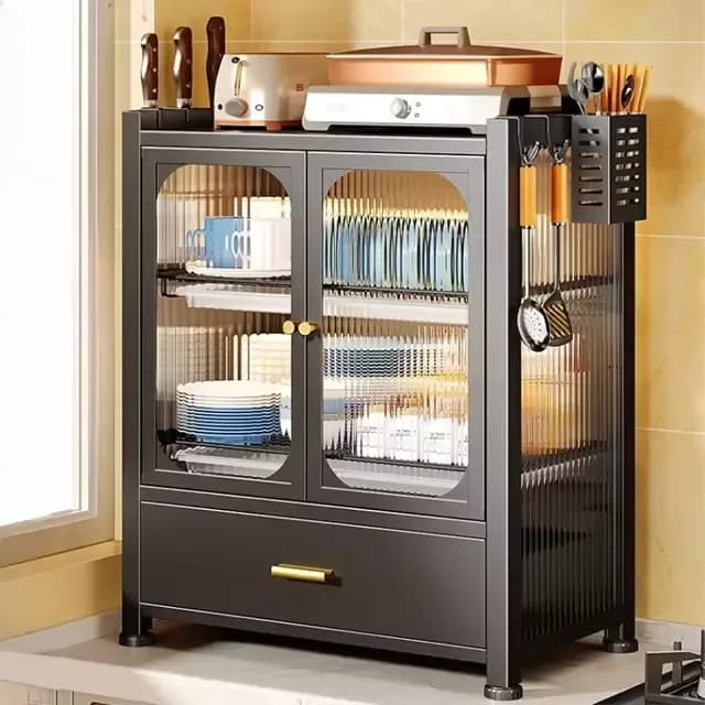 Multipurpose Kitchen Storage Cabinet - Carbon Steel Countertop Microwave Stand - Price in Bangladesh