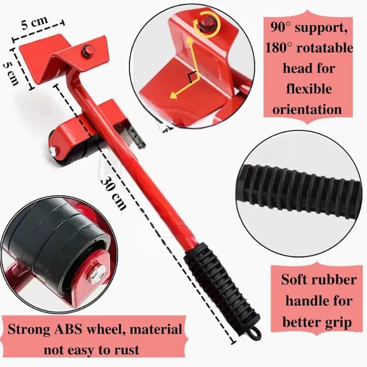 Heavy Furniture Moving Helper 5 Pcs - Furniture Lifter with Roller Sliders - Price in Bangladesh - image 2