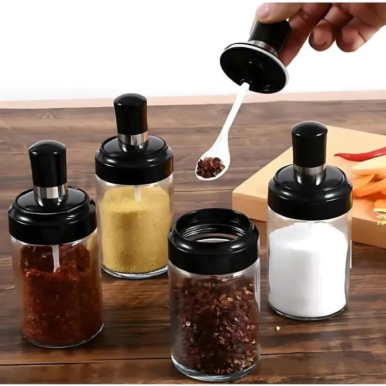 6 Pcs Rotating Spice Jar Set - 360° Carousel Masala Rack Organizer - Price in Bangladesh - image 4