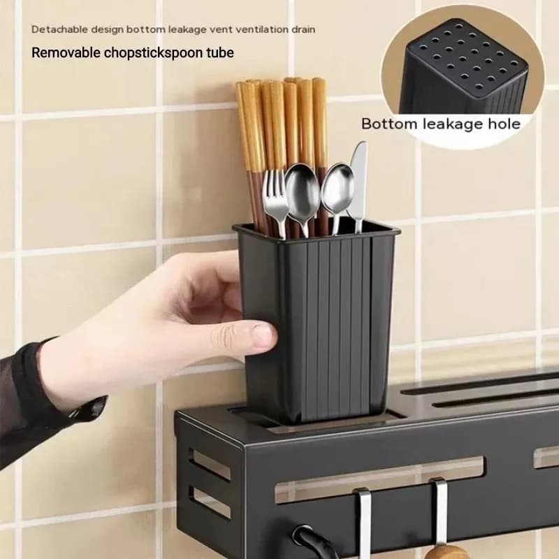 Kitchen Knife & Spoon Holder 50cm - Wall Mounted Utensil Rack with Hooks - Price in Bangladesh - image 4