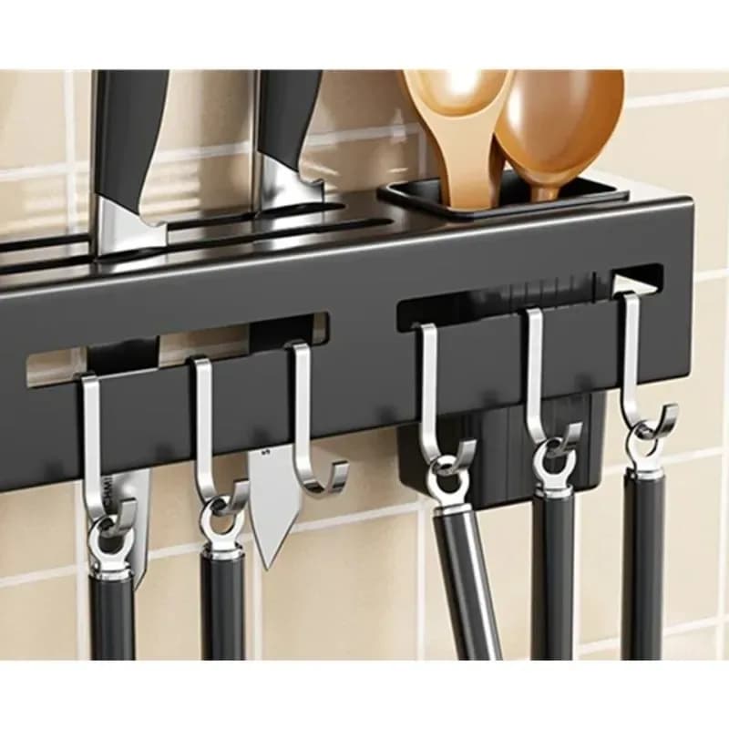 Kitchen Knife & Spoon Holder 50cm - Wall Mounted Utensil Rack with Hooks - Price in Bangladesh - image 3