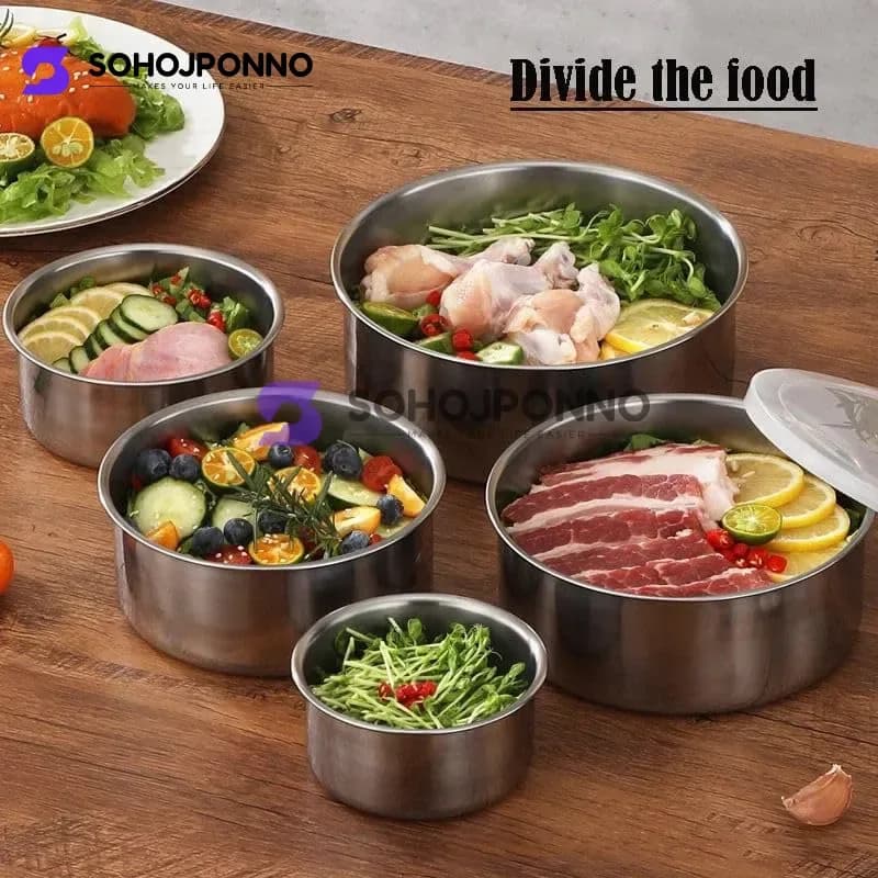 Stainless Steel Fresh Box 5 Pcs Set - Airtight Leak Proof Food Storage Container - Price in Bangladesh - image 2