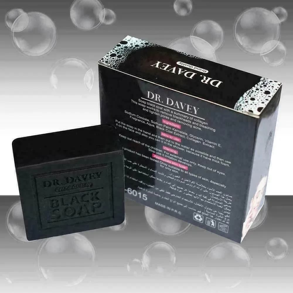 Dr. Davey Black Soap with Collagen & Charcoal - Deep Cleansing Whitening Soap 100g - Price in Bangladesh - image 3