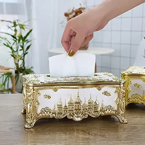 Luxury Decorative Tissue Box Holder - Metal Napkin Case for Home & Car - Price in Bangladesh - image 4