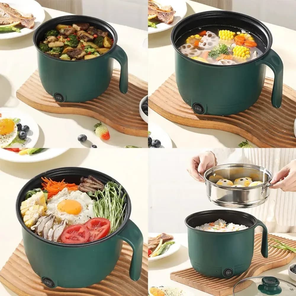 Double Layer Mini Electric Cooking Hot Pot 1.8L - Multifunction Non Stick Cooker - Price in Bangladesh - image 3