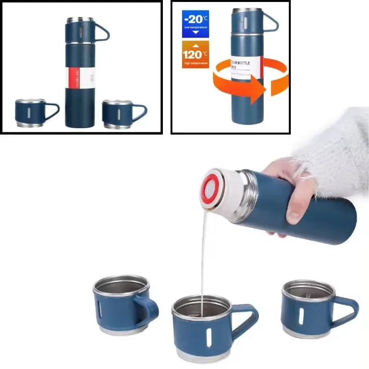 3 in 1 Vacuum Insulated Thermal Flask 500ml with Cup Set - Stainless Steel Hot & Cold Flask - Price in Bangladesh - image 5