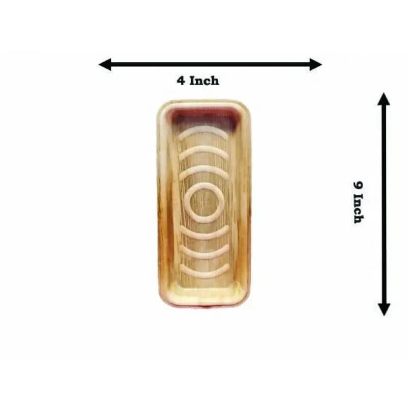 Areca Palm Leaf Tray 9 Inch - 6 Pcs Eco Friendly Biodegradable Serving Tray - Price in Bangladesh - image 3