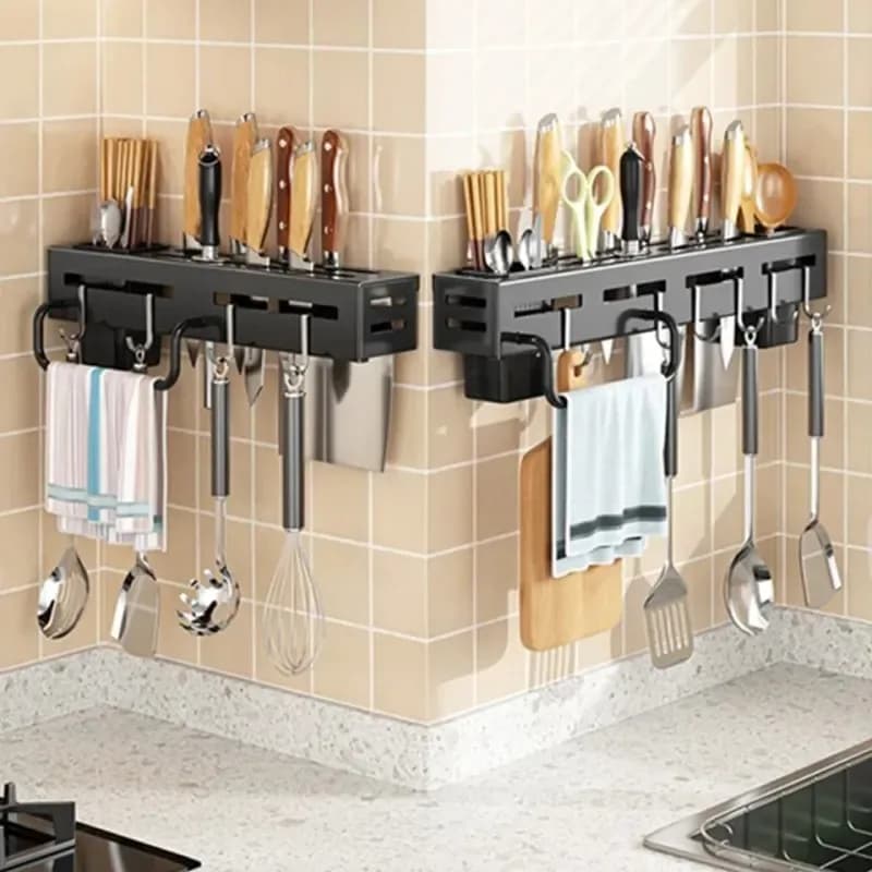 Kitchen Knife & Spoon Holder 50cm - Wall Mounted Utensil Rack with Hooks - Price in Bangladesh - image 5