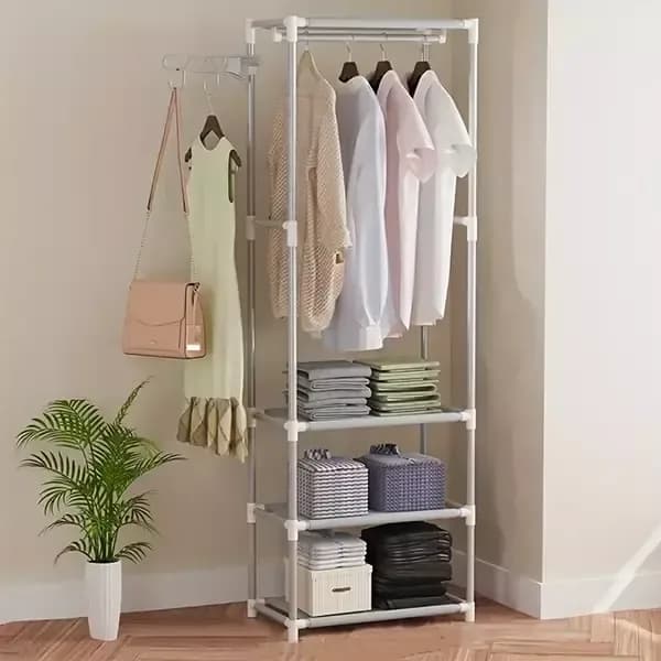 Stainless Steel Square Clothing Rack - Heavy Duty Garment Hanging Stand - Price in Bangladesh
