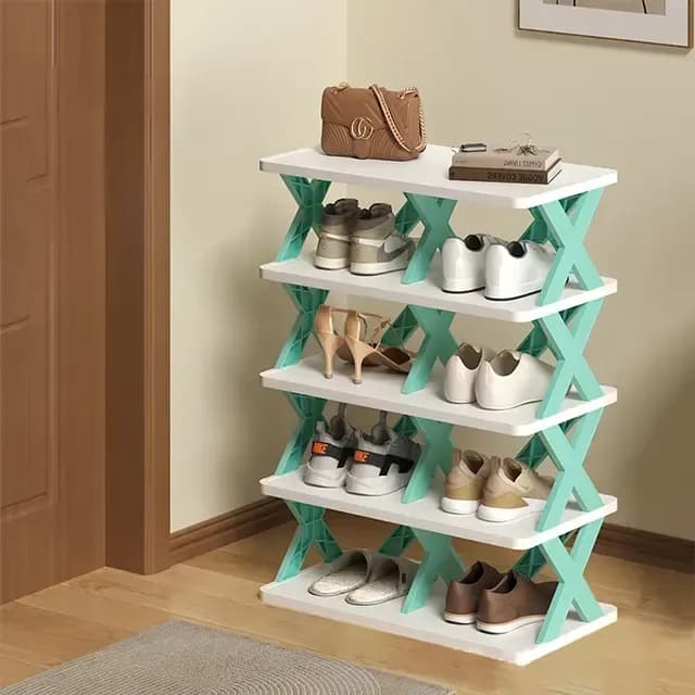 Simple 5 Layer Shoe Rack - Space Saving Shoe Organizer Stand - Price in Bangladesh