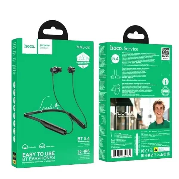 Hoco MMJ08 Wireless Neckband Earphones - Bluetooth Sports Headset with Mic - Price in Bangladesh