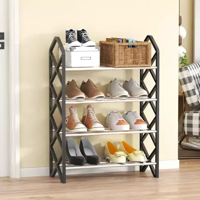 Diamond 4 Layer Shoe Rack - Diamond Pattern Shoe Storage Organizer - Price in Bangladesh