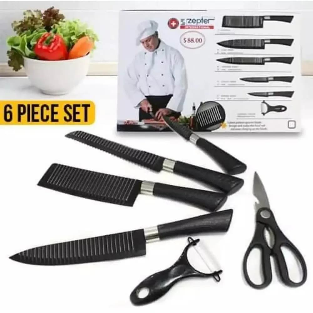 Zepter Kitchen Knife Set 6 Pcs - Stainless Steel Knife, Scissor & Peeler Set - Price in Bangladesh - image 4