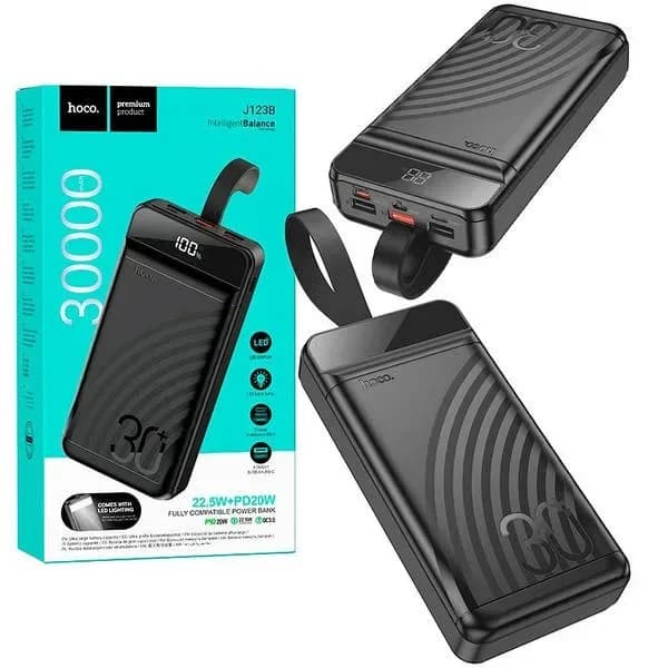 Hoco J123B Element Power Bank 30000mAh - 22.5W PD20W Fast Charging Charger - Price in Bangladesh