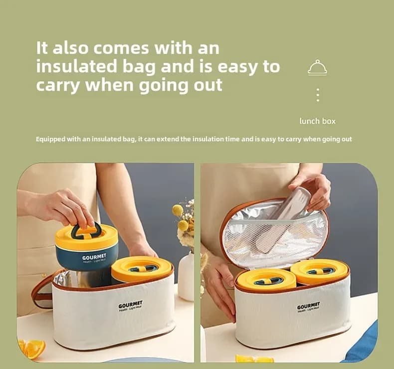 Stainless Steel 304 Lunch Box Set with Bag - Stackable Leak Proof Tiffin Carrier - Price in Bangladesh - image 7