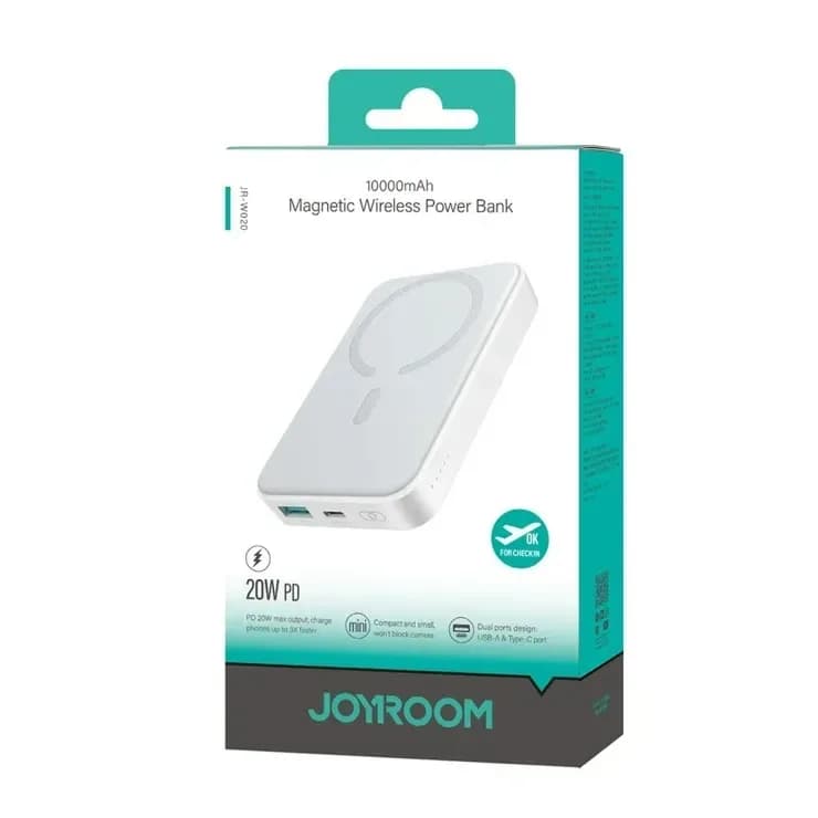 Joyroom JR-W020 Magnetic Wireless Power Bank 10000mAh - Slim MagSafe Charger - Price in Bangladesh