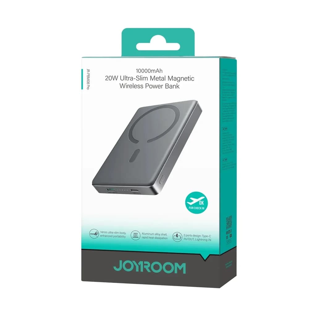 Joyroom JR-PBM08 Pro Magnetic Wireless Power Bank - 20W Ultra Slim Metal Charger - Price in Bangladesh