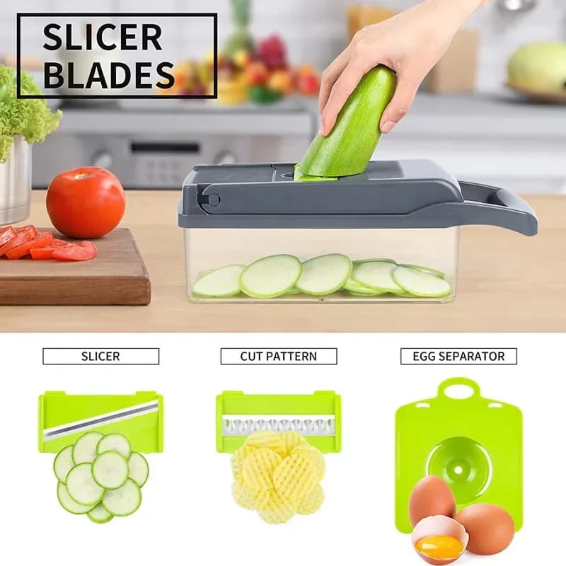 16 in 1 Multifunctional Vegetable Chopper - Cutter, Slicer, Grater & Dicer Set - Price in Bangladesh - image 4