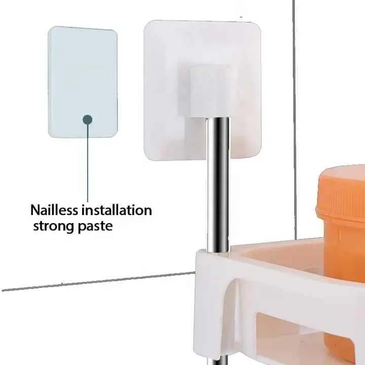 3 Tier Multifunctional Storage Rack - Kitchen & Bathroom Wall Hanging Organizer Shelf - Price in Bangladesh - image 5