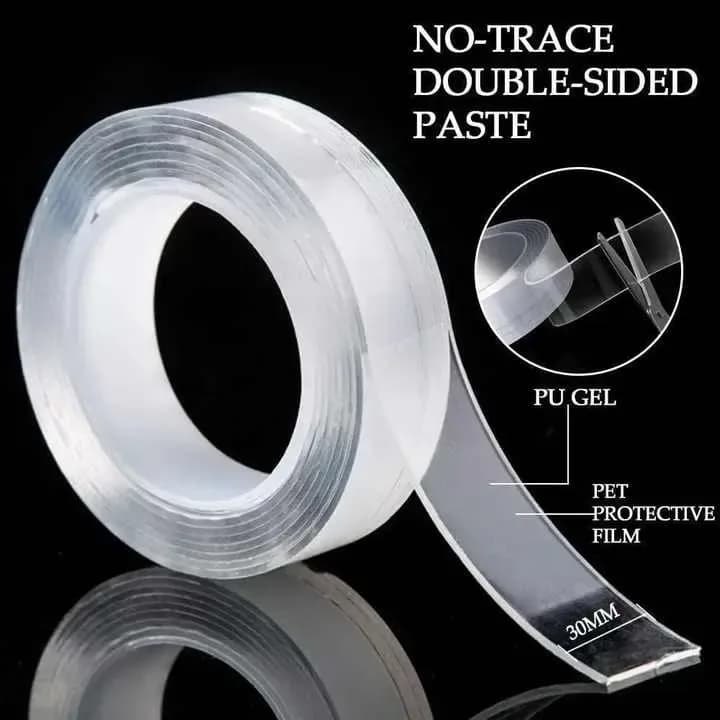 Double Sided Nano Magic Tape - Reusable Washable Traceless Adhesive Tape - Price in Bangladesh - image 2