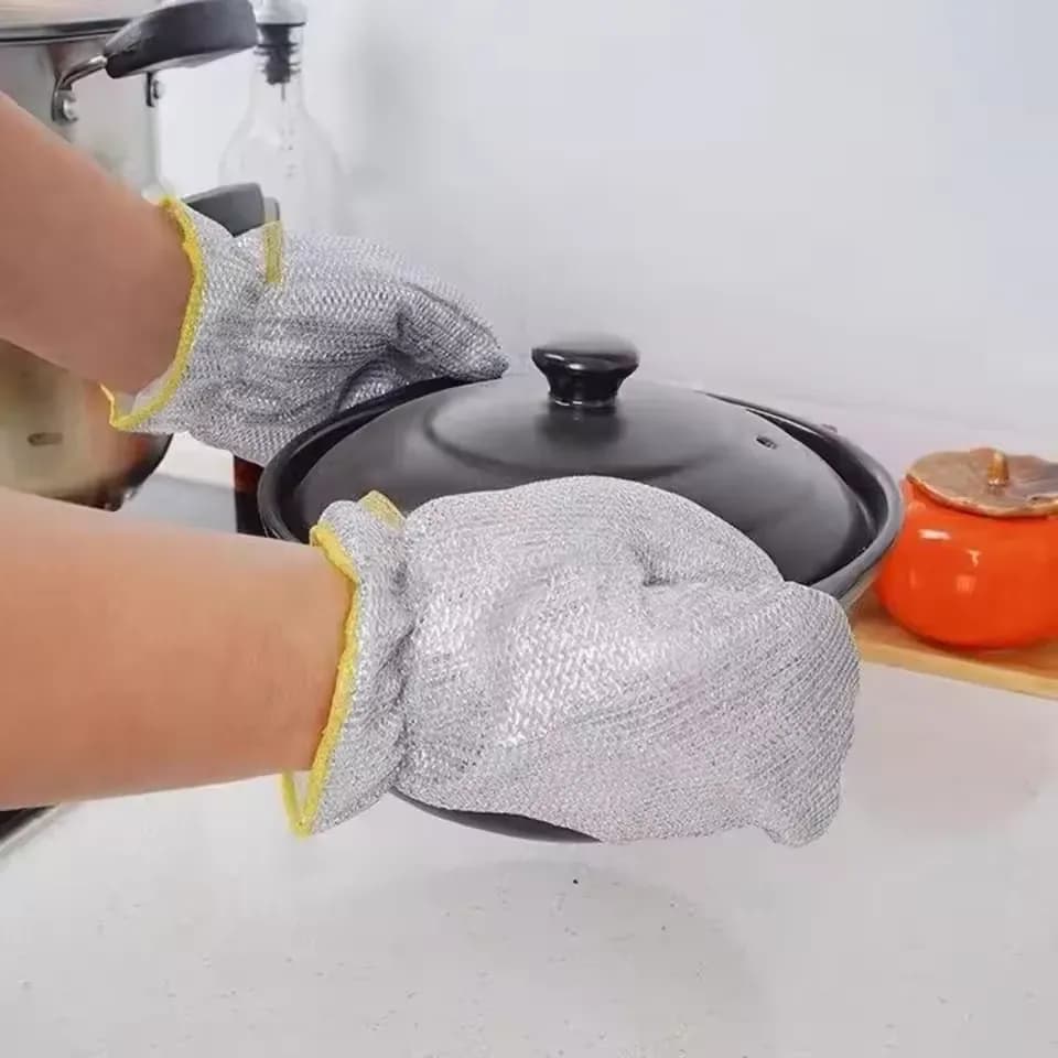 Magic Silicone Dishwashing Gloves 1 Pair - Waterproof Heat Resistant Scrubber Gloves - Price in Bangladesh