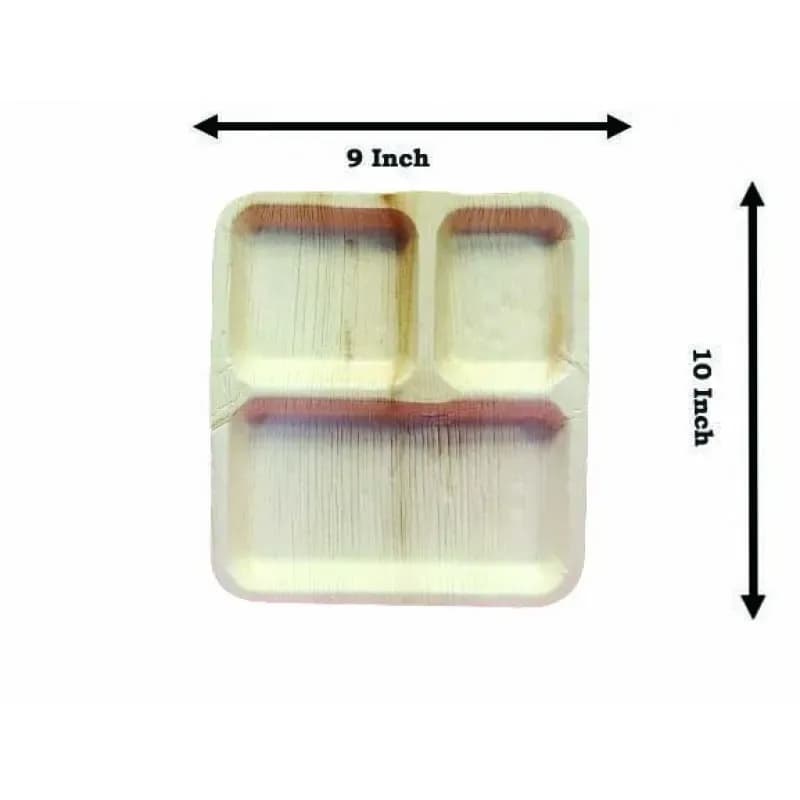Areca Palm Leaf Partition Plate 10 Inch - 6 Pcs Compartment Eco Dinner Plate - Price in Bangladesh - image 3