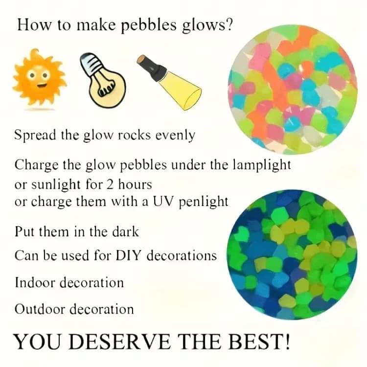 Radium Stone Luminous Glowing Pebbles - Glow in the Dark Decorative Stones - Price in Bangladesh - image 8