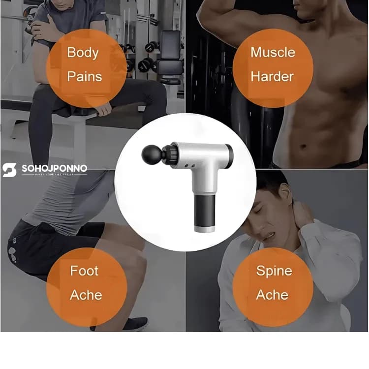 Body Massage Gun - Electric Vibration Deep Tissue Fascial Muscle Massager - Price in Bangladesh - image 6