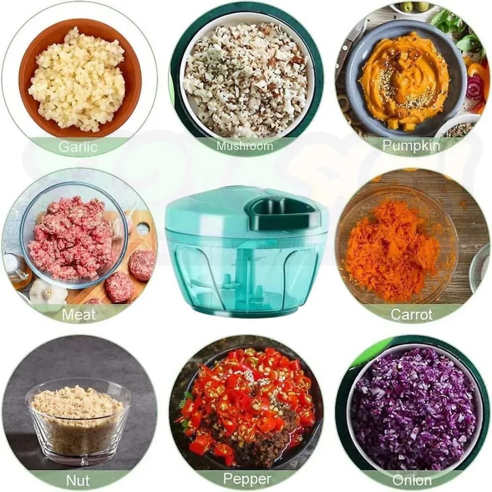 Anjani Quick Vegetable Chopper 350ml - Hand Pull Manual Cutter with 3 Blades - Price in Bangladesh - image 4