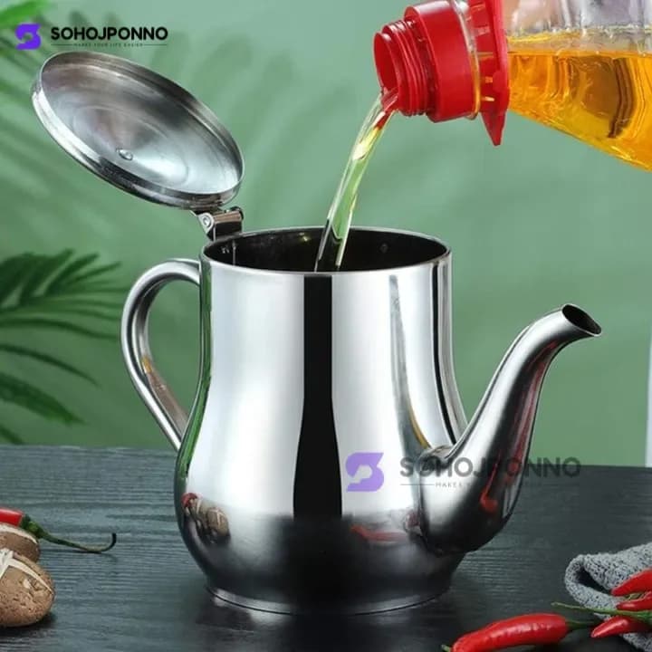 Stainless Steel Oil Pot with Filter - Cooking Oil Strainer Container & Dispenser - Price in Bangladesh - image 4