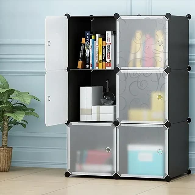 6 Cube Portable Wardrobe - Modular Plastic Cloth Storage Cabinet - Price in Bangladesh
