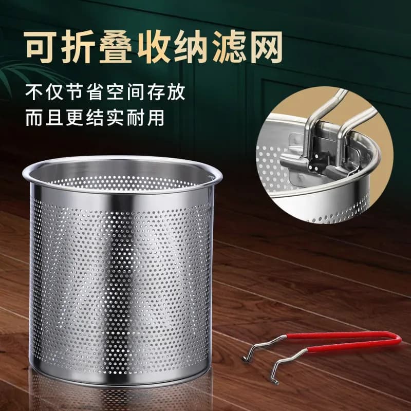 Portable Deep Frying Pot with Strainer - Stainless Steel Mini Fryer with Lid - Price in Bangladesh - image 3