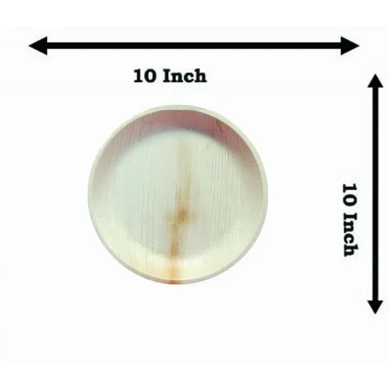 Areca Palm Leaf Round Plate 10 Inch - 6 Pcs Eco Friendly Biodegradable Dinner Plate - Price in Bangladesh - image 2