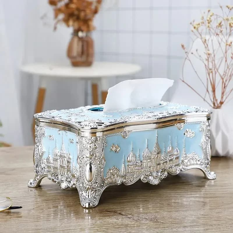Luxury Decorative Tissue Box Holder - Metal Napkin Case for Home & Car - Price in Bangladesh