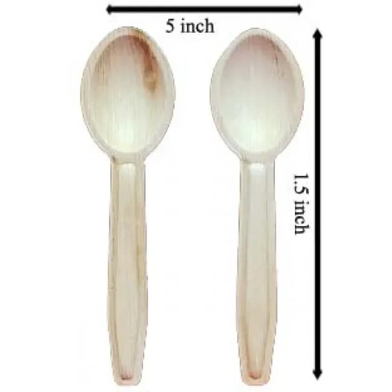 Areca Palm Leaf Spoon 5 Inch - 6 Pcs Eco Friendly Biodegradable Cutlery - Price in Bangladesh - image 3
