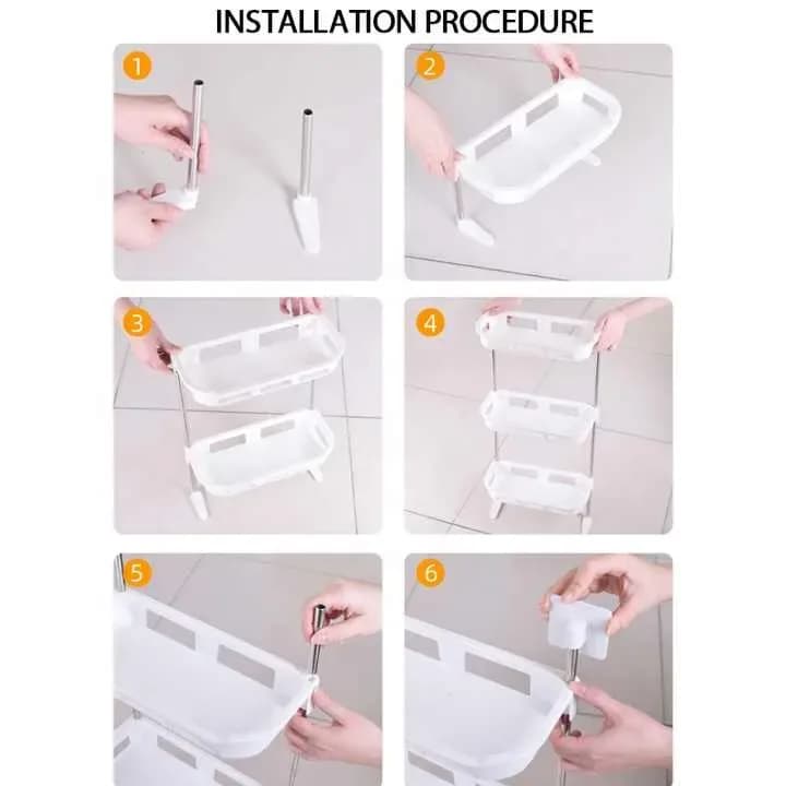 3 Tier Multifunctional Storage Rack - Kitchen & Bathroom Wall Hanging Organizer Shelf - Price in Bangladesh - image 4
