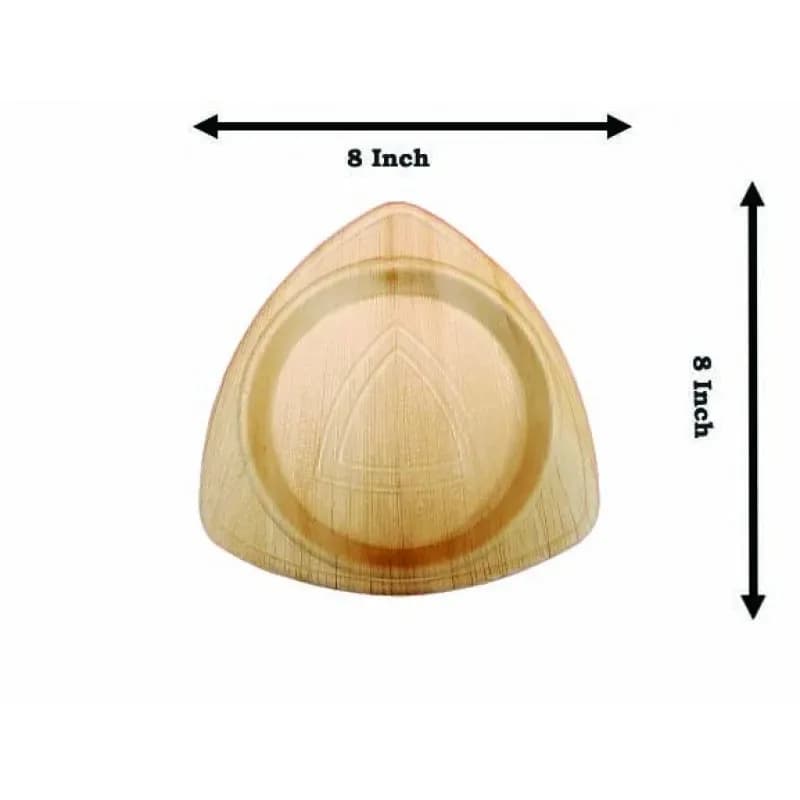 Areca Palm Leaf Triangle Snacks Plate 8 Inch - 6 Pcs Eco Friendly Disposable Plate - Price in Bangladesh - image 2